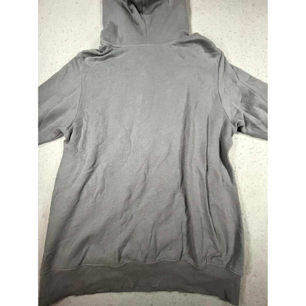 The North Face Hoodie Mens Small Gray Cotton Fleece Lined Drawstring Pullover‎